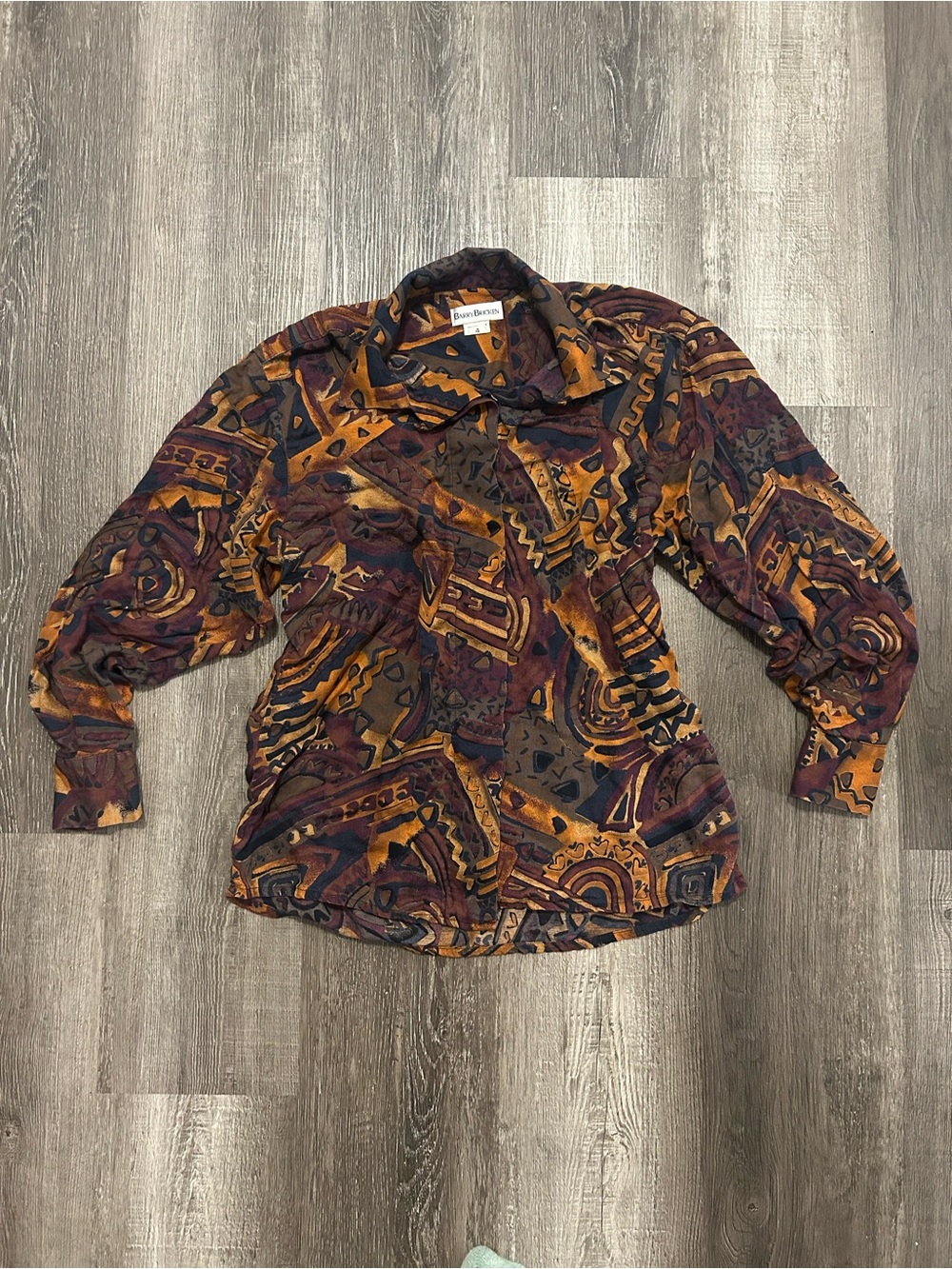 90s Barry Brickens abstract geometric blouse true vintage